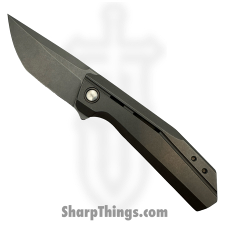 TuffKnives – TUFFCUSTOM02 – Deacon – Folding Knife – Milled Stonewashed Ti Scales – CPM Stonewash 154 Tanto