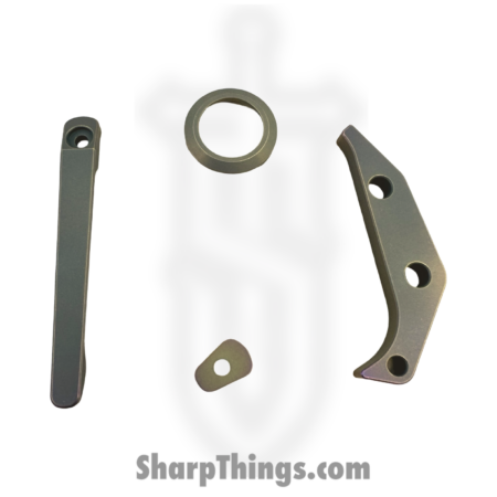 Aurora Knife and Tool – AK-TRUF-AC-SARU – Truffels Accent Set – Backspacer Pivot Collar Pocket Clip and Clip Filler – Titanium – Satin Rust