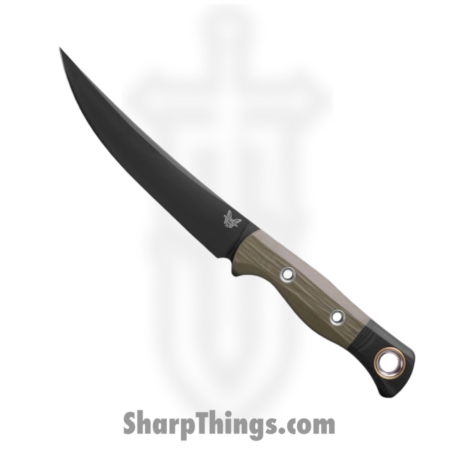 Benchmade – 4050BK-01 – Meatcrafter 6″ – Fixed Blade Knife – CPM 154 Coated Trailing Point – G10 – OD Green Black