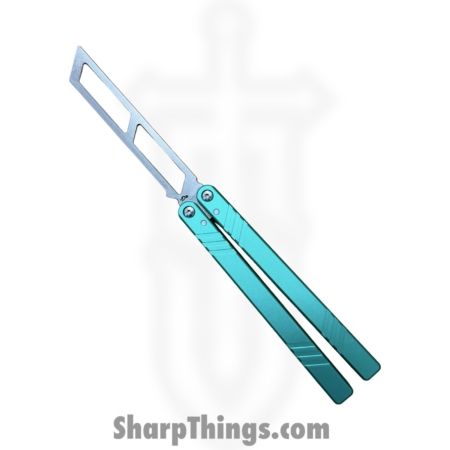 VOC – BK157 – Butterfly Knife Kit – Balisong – 440 SS Satin Tanto Live/Trainer – Aluminum – Teal
