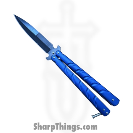 VOC – BK179 – Butterfly Knife – Balisong – 440 SS Coated Dagger – Aluminum – Blue