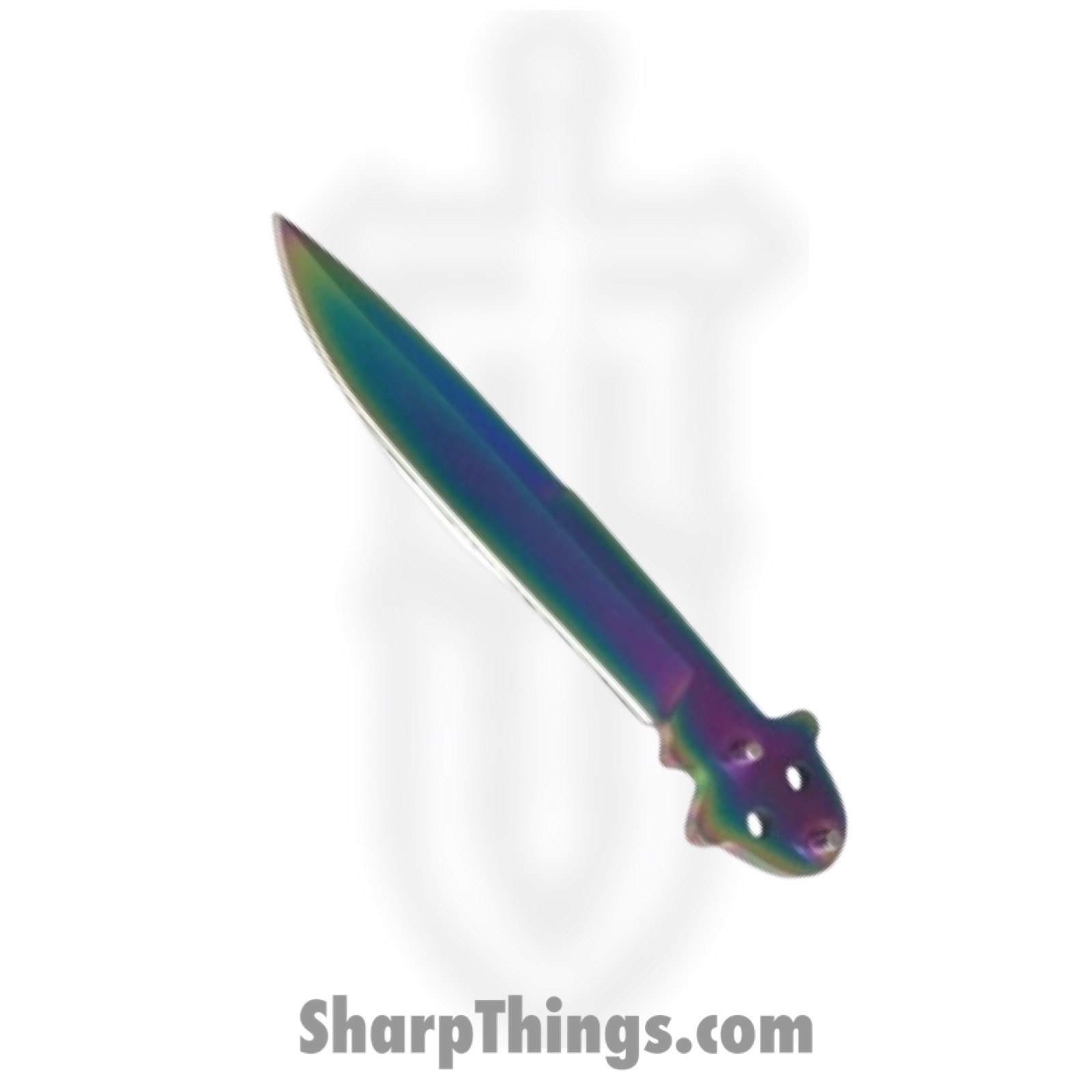 VOC - 205604C-7r - Butterfly Knife Combo Kit Trainer and Live Blade - Balisong - 440 SS Drop Point - Aluminum - Rainbow - Image 3
