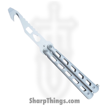 VOC – 205604s-3 – Butterfly Knife Combo Kit Trainer and Live Blade – Balisong – 440 SS Satin Drop Point – Aluminum – Silver