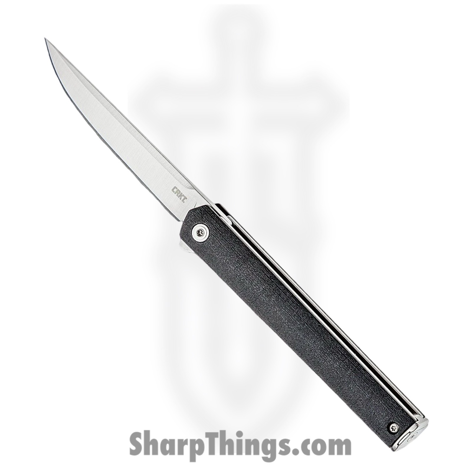 CRKT - CR7097 - CEO Gentleman's Flipper - Folding Knife - AUS-8 Satin Drop Point - GRN - Black