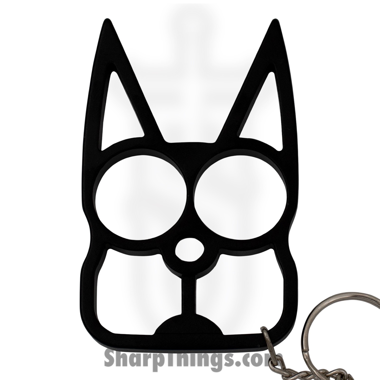 VOC - CT009BK - Cat Keychain Knuckle Weight - Metal - Black