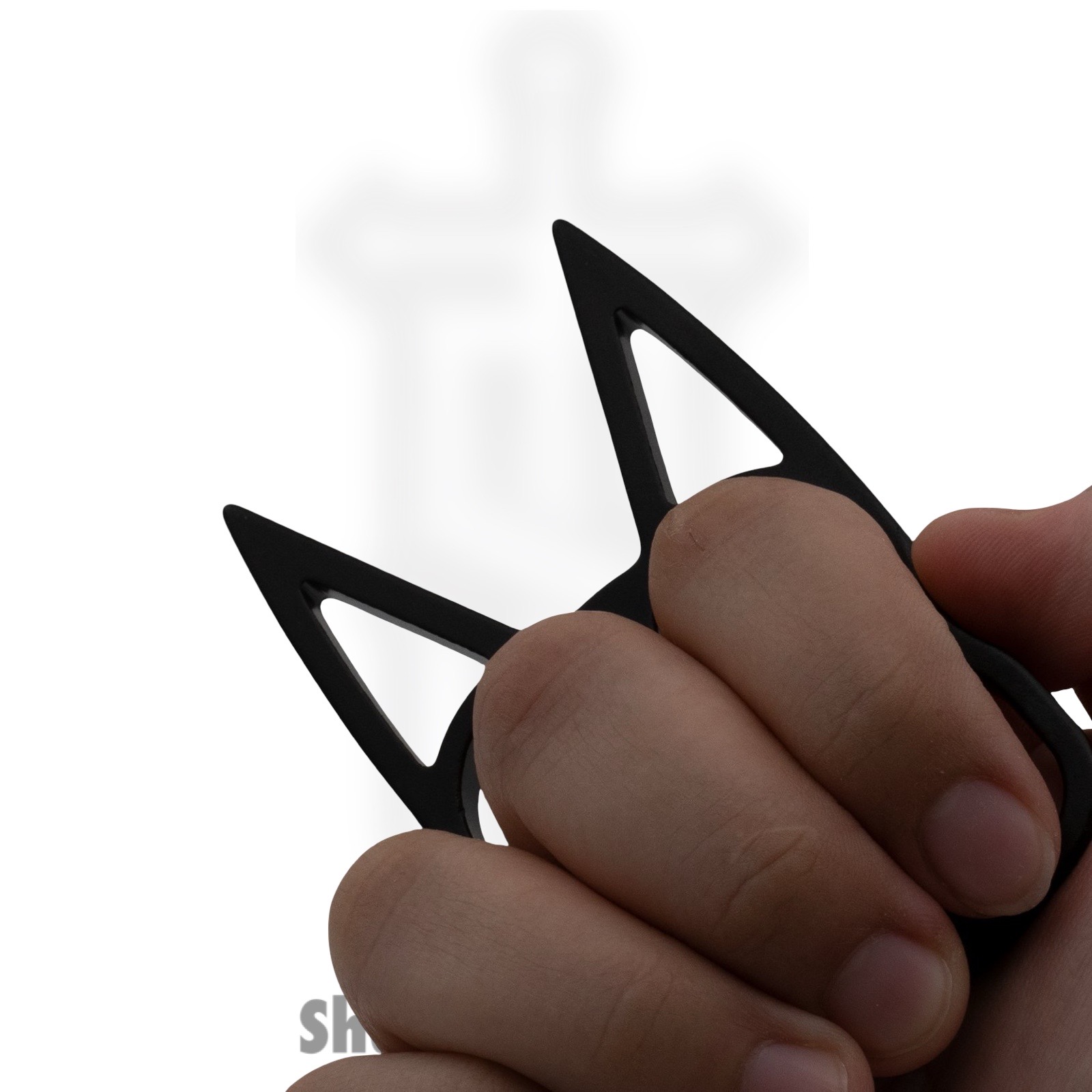 VOC - CT009BK - Cat Keychain Knuckle Weight - Metal - Black - Image 2