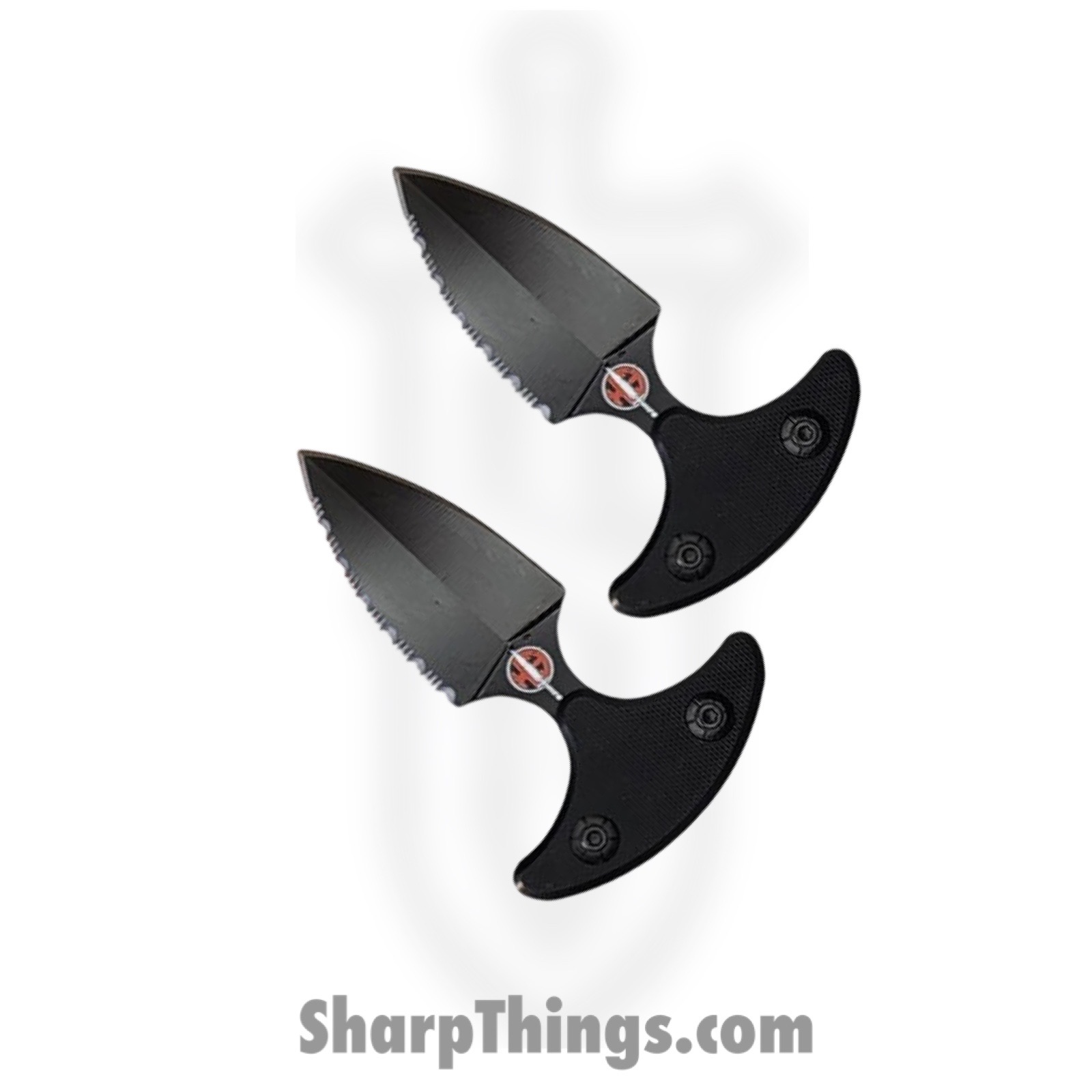 VOC - EX101 - Punch Knife Set - Fixed Blade Knife - Stainless Coated Dagger - G10 - Black