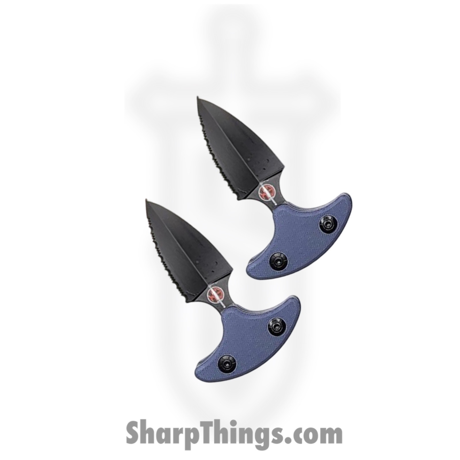 VOC - EX102 - Punch Knife Set - Fixed Blade Knife - Stainless Coated Dagger - G10 - Grey