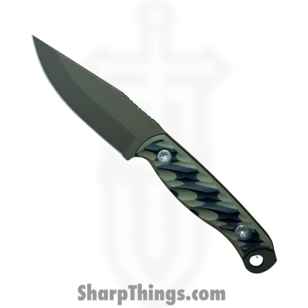 Half Face Blades – HFBCRG10ODBK  – Crow Jr – Fixed Blade Knife – S45VN Coated Drop Point – G10 Ti – OD Green Black