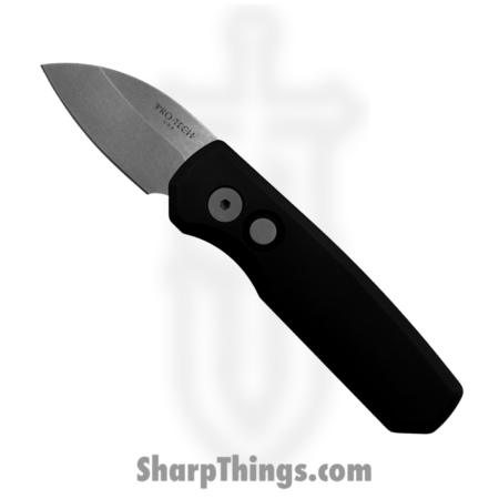 ProTech – R5301 – Runt 5 Smooth – Automatic Knife – CPM MagnaCut Stonewash Wharncliffe – Aluminum – Black