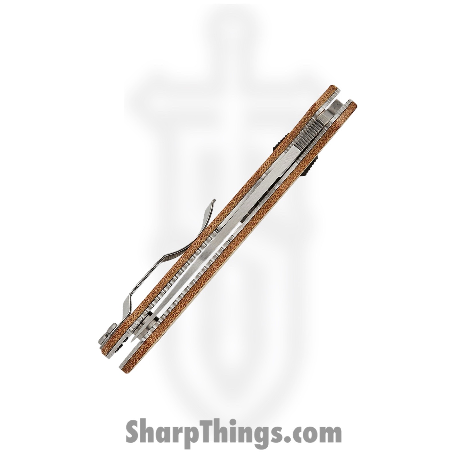 Spyderco - SC101MPCW2 - Manix 2 - Folding Knife - CPM CruWear Satin Leaf Shaped - Canvas Micarta - Brown - Image 5