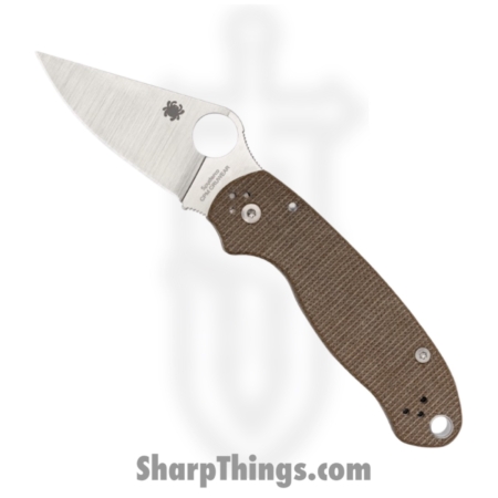 Spyderco – SC223MPCW – Para 3 – Folding Knife – CPM CruWear Satin Clip Point – Canvas Micarta – Brown