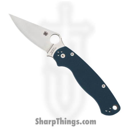 Spyderco – SC81GPCBL2 – Para 2 – Folding Knife – CPM-SPY27 Satin Clip Point – G10 – Blue