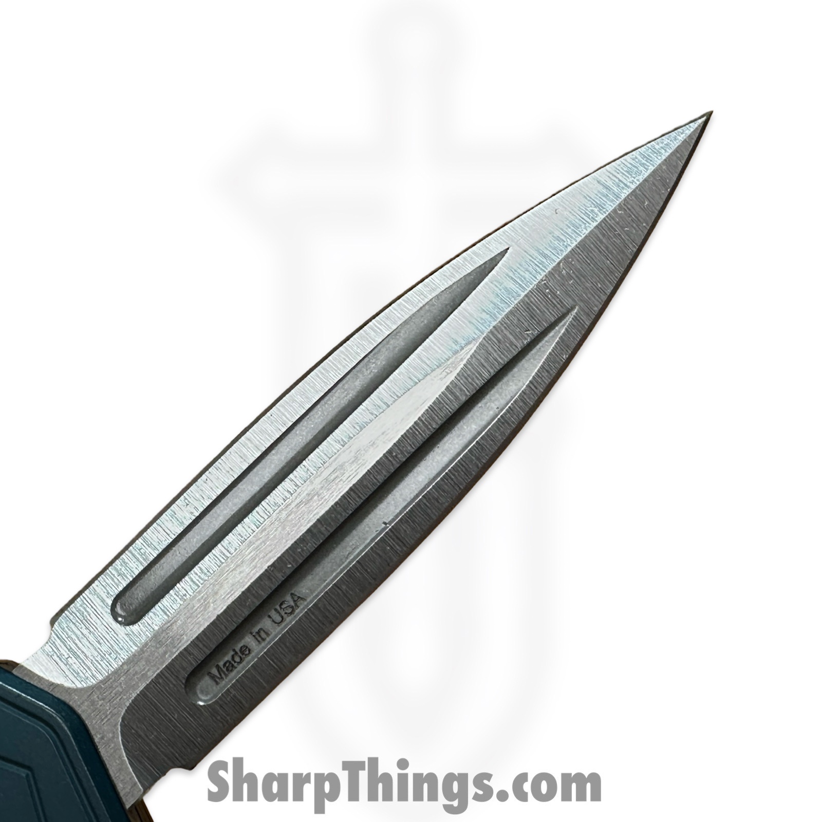 Medford Knife and Tool - 42625B - Merc 1 - OTF Auto - S45VN Tumbled Dagger - Aluminum - Blue - Image 7