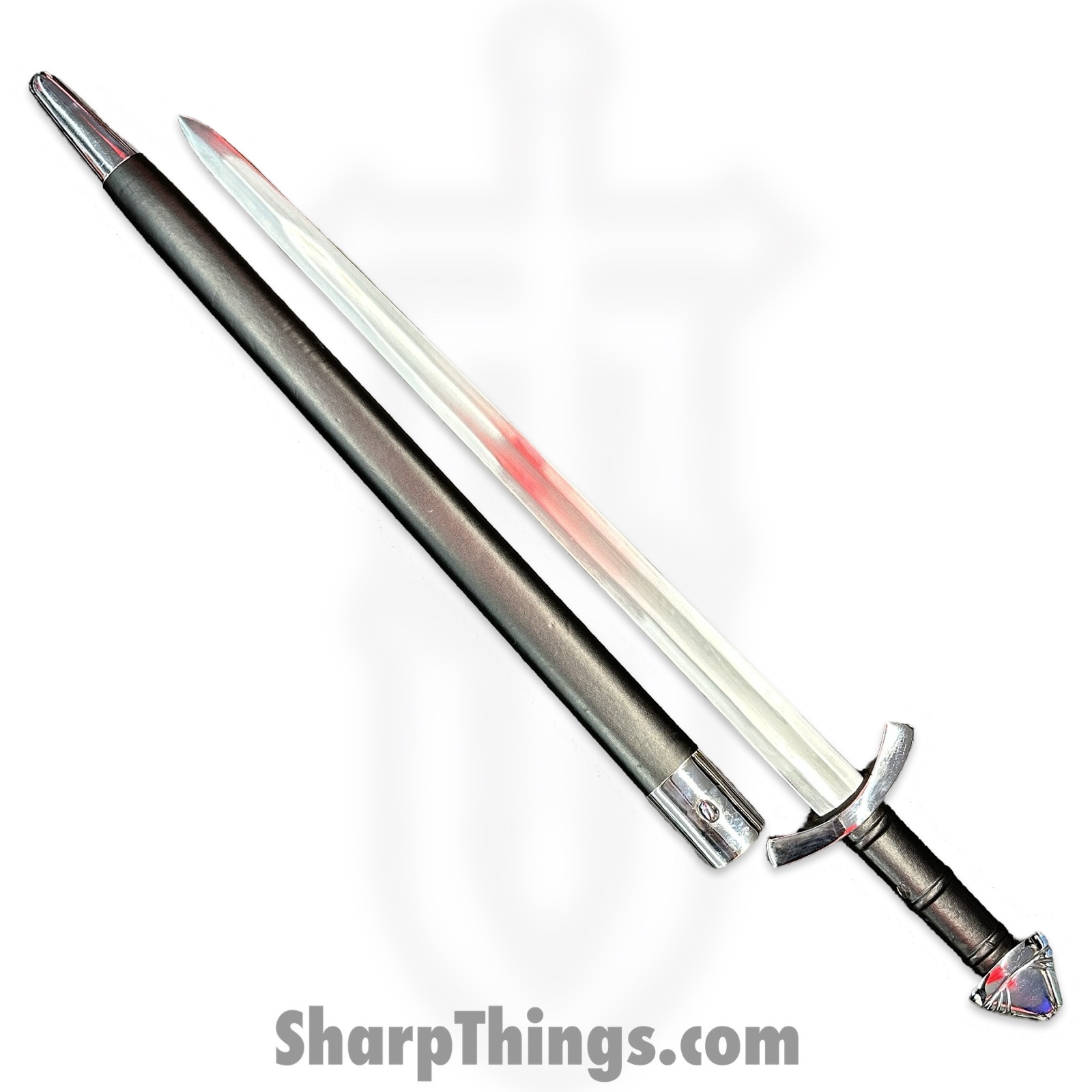 PTC - ICS-813 - U.S. Calvary Sabre - Fixed Blade Knife - Carbon Steel Polished Dagger - Leather Wrapped - Black Brass