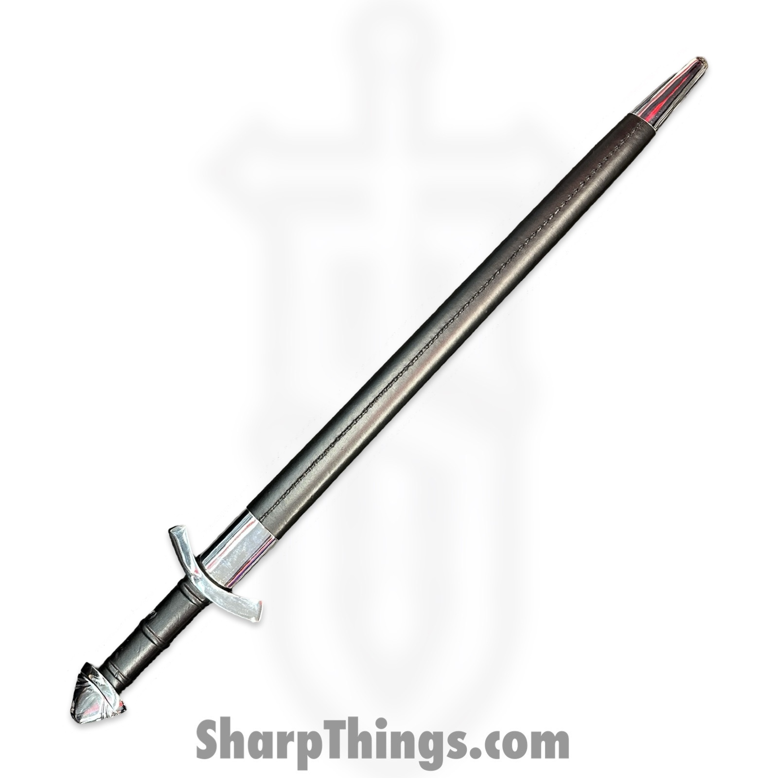 PTC - ICS-813 - U.S. Calvary Sabre - Fixed Blade Knife - Carbon Steel Polished Dagger - Leather Wrapped - Black Brass - Image 4