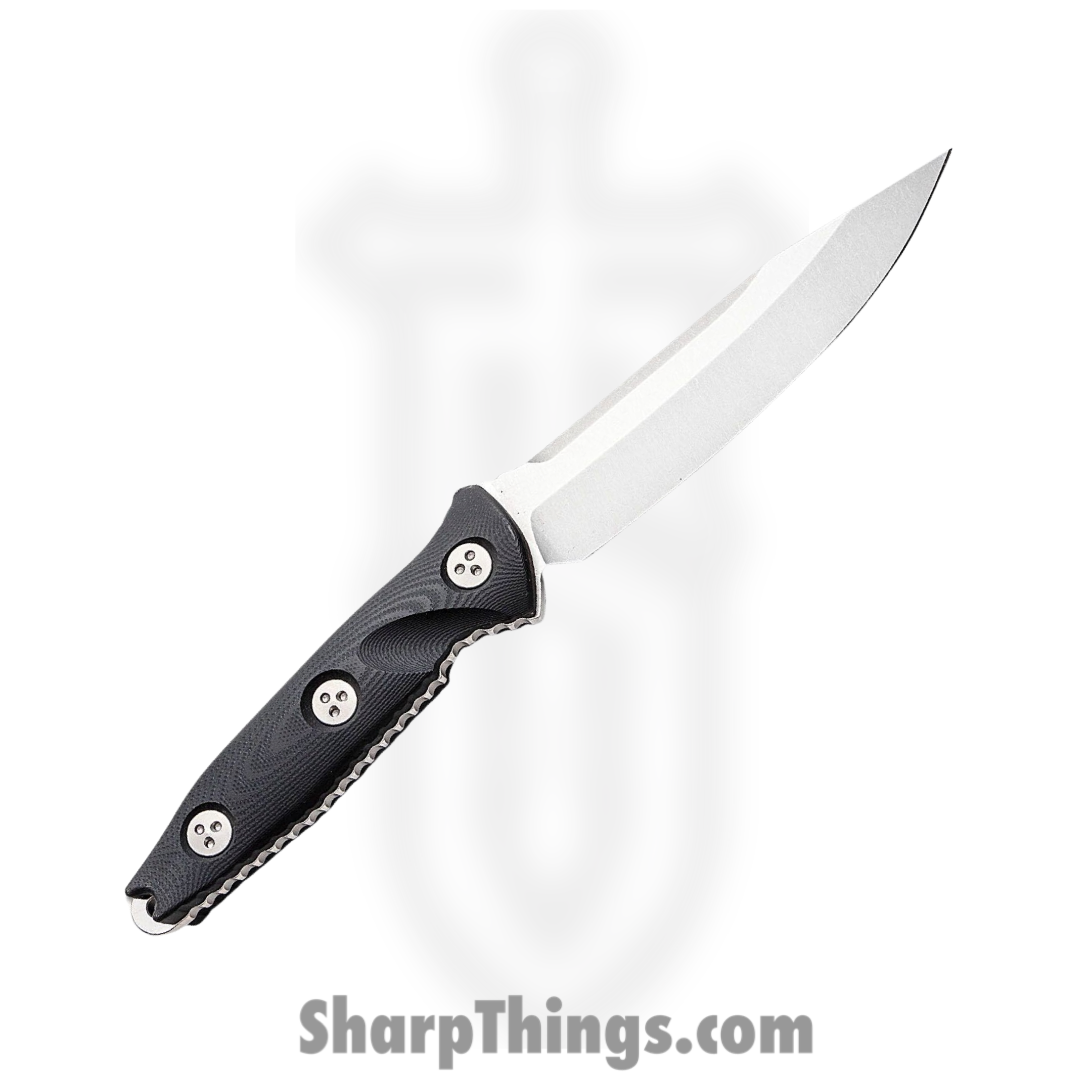 Microtech - 113-10 - Socom Alpha - Fixed Blade Knife - Stonewash Clip Point - G10 - Black - Image 5