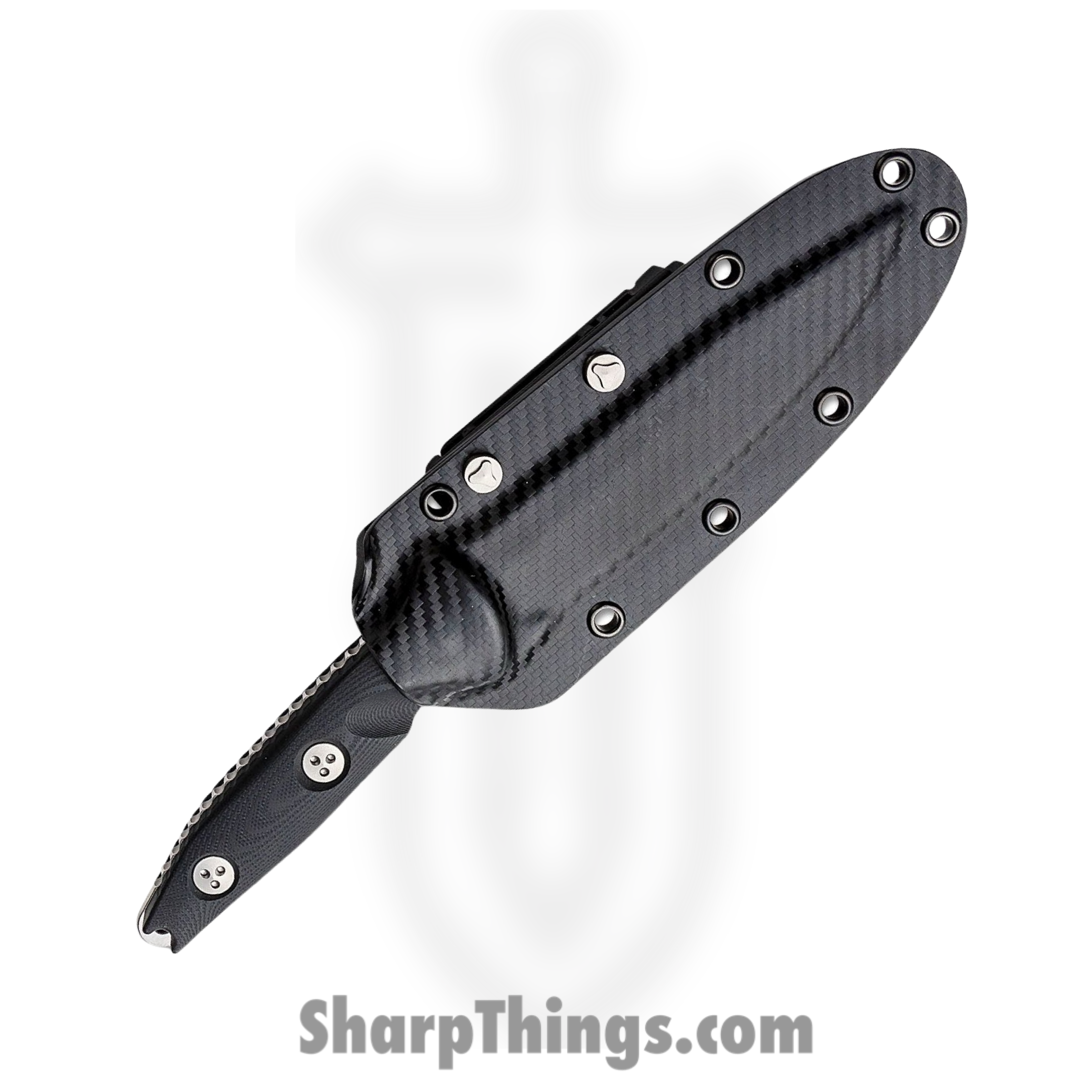 Microtech - 113-10 - Socom Alpha - Fixed Blade Knife - Stonewash Clip Point - G10 - Black - Image 6