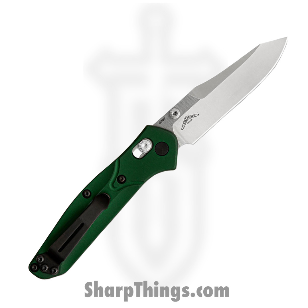 Benchmade - 940 - Osborne - Folding Knife - S30V Satin Modified Reverse Tanto - Aluminum - Green - Image 10