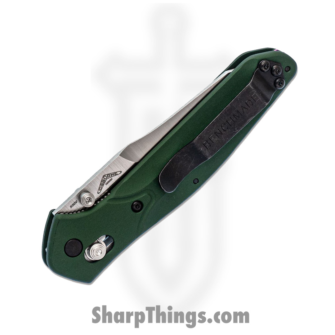 Benchmade - 940 - Osborne - Folding Knife - S30V Satin Modified Reverse Tanto - Aluminum - Green - Image 12