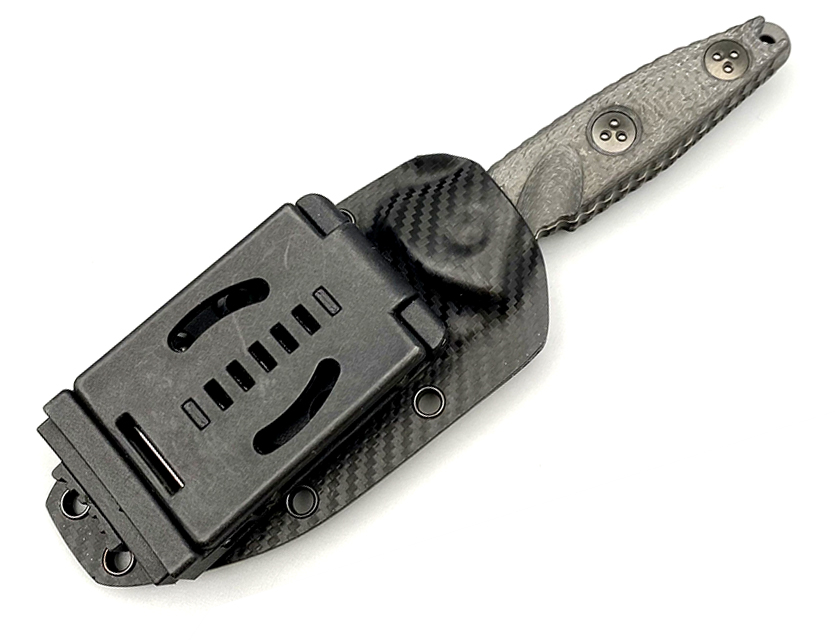 Microtech - 114M-1DLCTCFS - Socom Alpha Mini - Fixed Blade Knife - Elmax, M390, 204P Coated Clip Point - Carbon Fiber - Black - Image 17