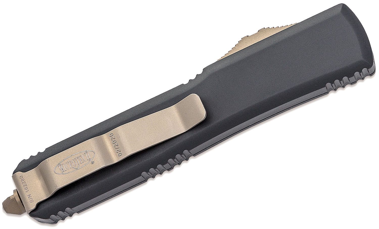 Microtech - 120-13 - Ultratech - OTF Auto - Double Edge Bayonet Bronze Blade M390 - 6061-T6 Aluminum - Black - Image 13