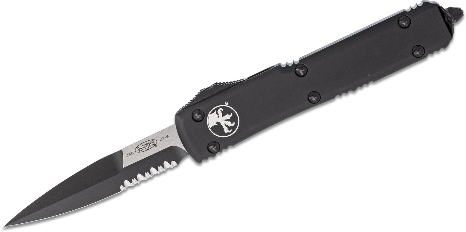 Microtech - 120-2T - Ultratech Tactical - OTF Auto - M390 Two Tone Bayonet - 6061-T6 Aluminum - Black - Image 12