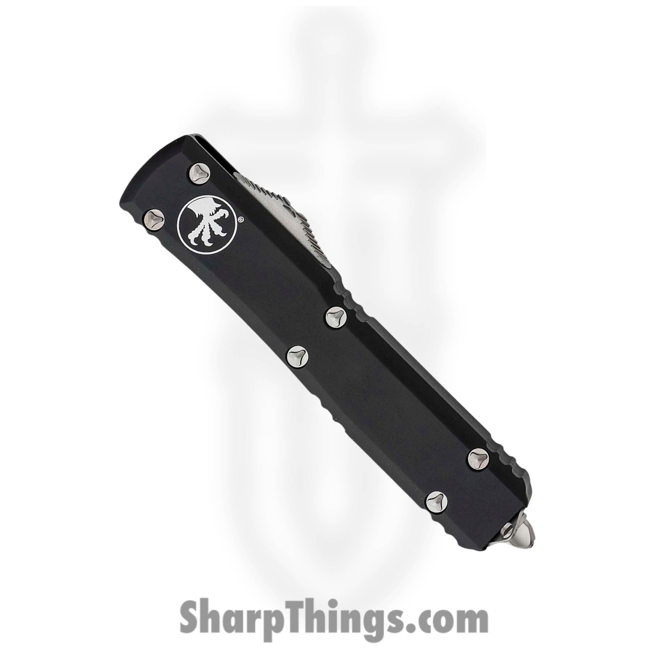 Microtech - 121-10 - Ultratech - OTF Auto - Stonewash Drop Point - 6061-T6 Aluminum - Black - Image 8