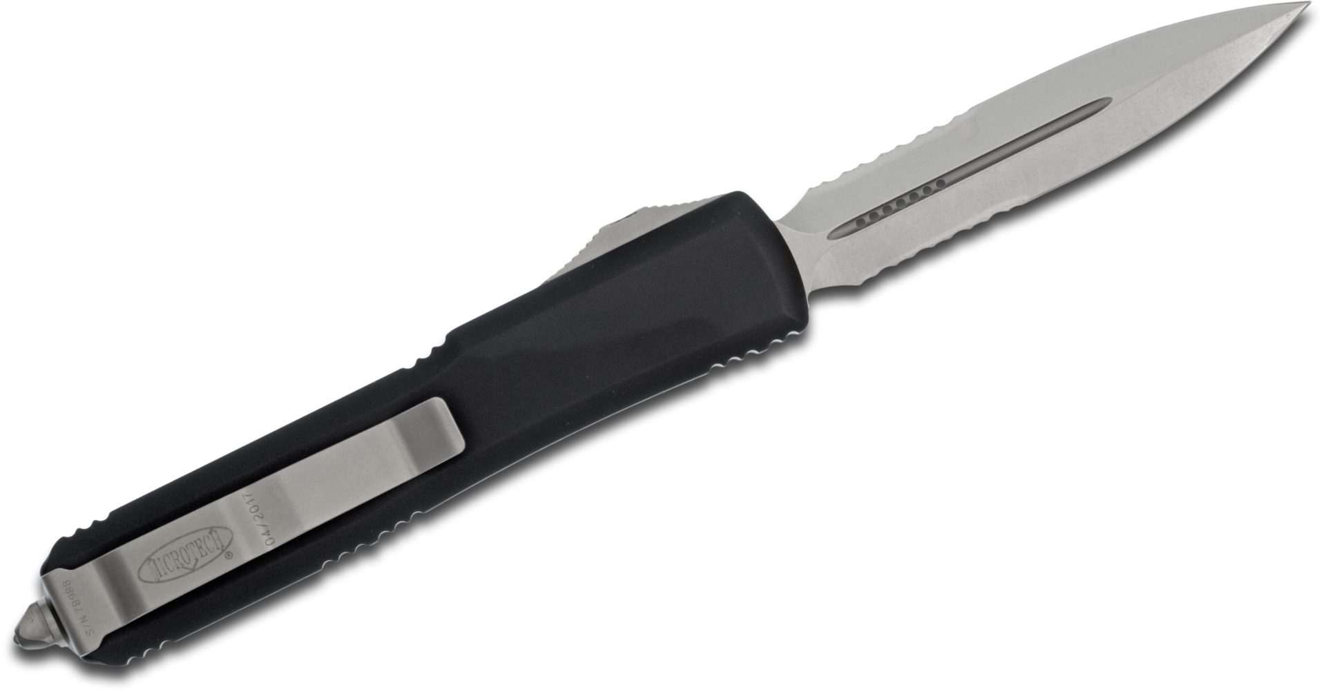 Microtech - 122-11 - Ultratech P/S - OTF Auto - Stonewash Dagger - 6061-T6 Aluminum - Black - Image 14