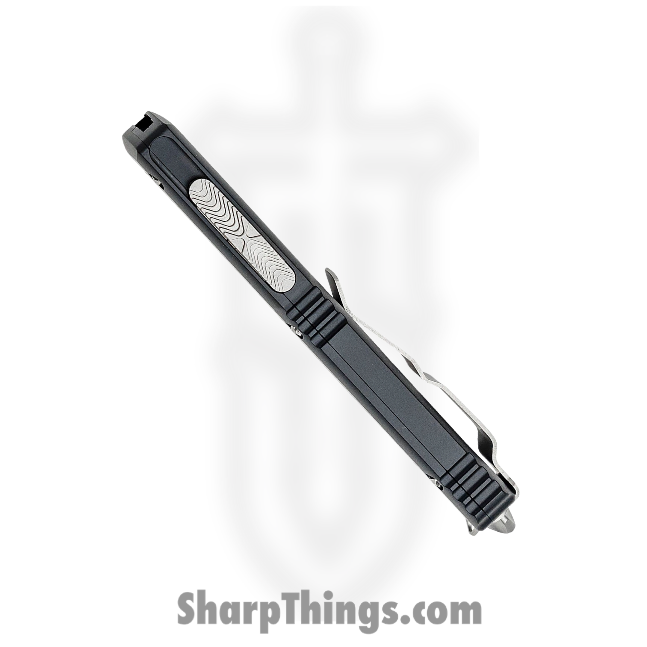 Microtech - 122-12 - Ultratech Serrated - OTF Auto - Stonewash Dagger - 6061-T6 Aluminum - Black - Image 10