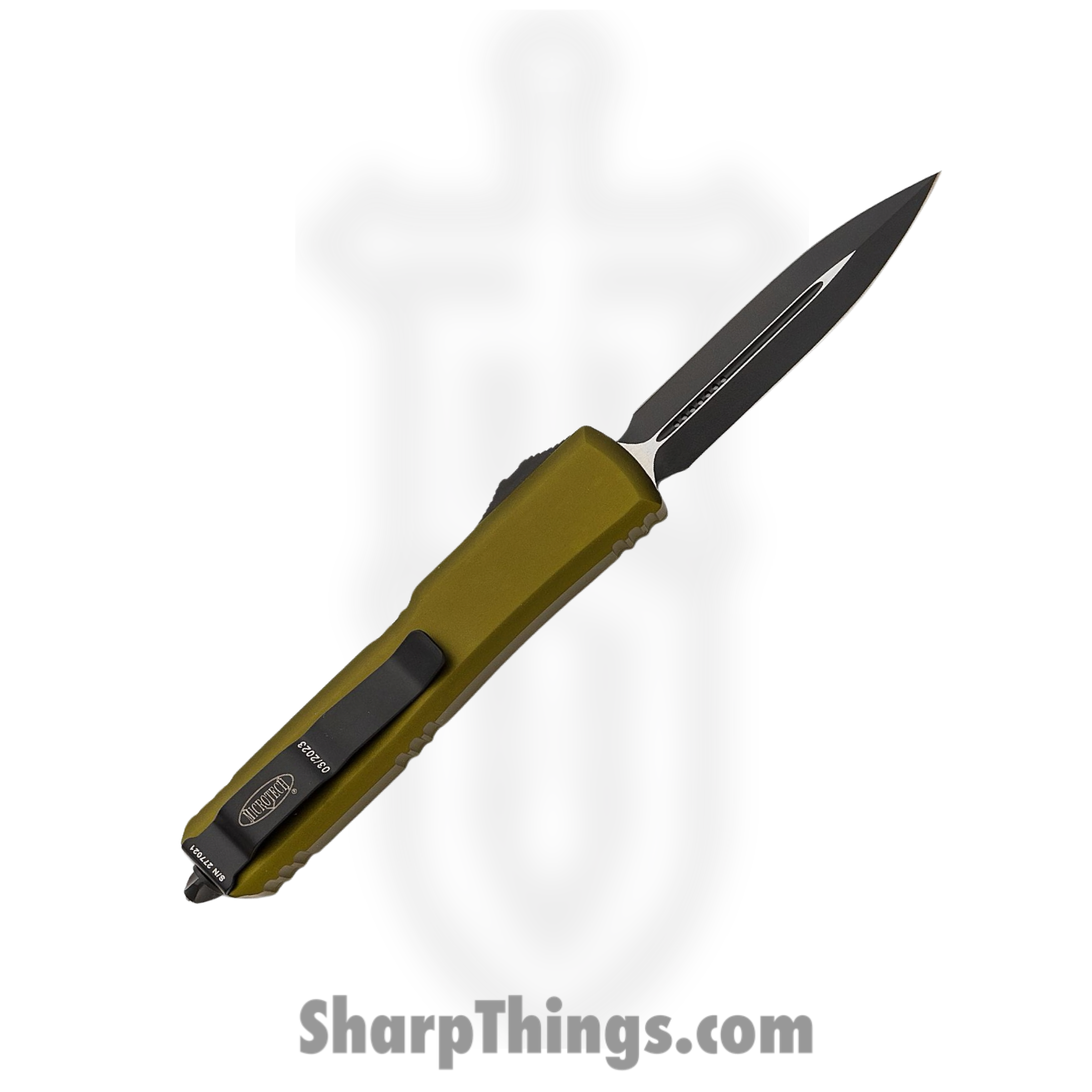 Microtech - 122-1OD - Ultratech - OTF Auto - Black Dagger - 6061-T6 Aluminum - OD Green - Image 11