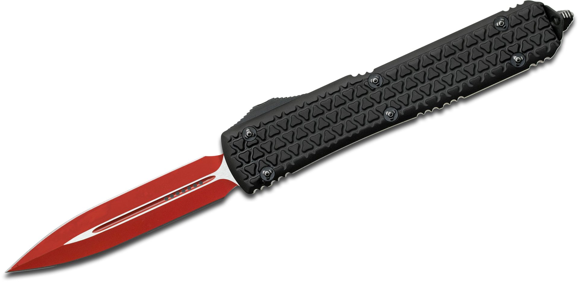 Microtech - 122-1SL - Ultratech Sith Lord - OTF Auto - Elmax, M390, 204P Coated Dagger - 6061-T6 Aluminum - Black - Image 13