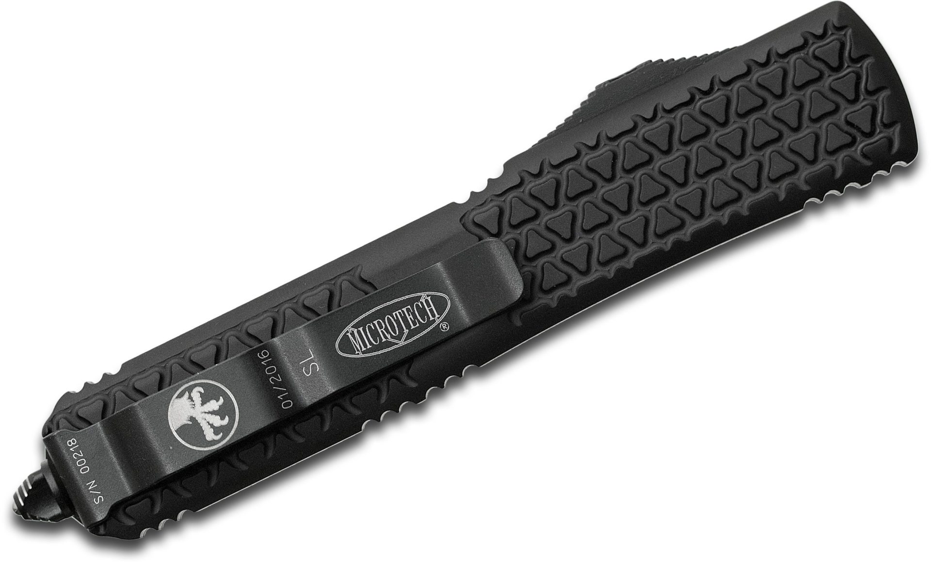Microtech - 122-1SL - Ultratech Sith Lord - OTF Auto - Elmax, M390, 204P Coated Dagger - 6061-T6 Aluminum - Black - Image 16