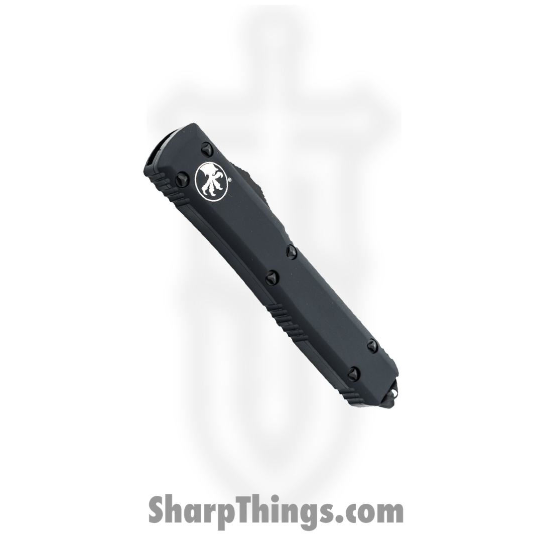 Microtech - 122-2T - Ultratech D/E Partially Serrated - OTF Auto - M390 Black Dagger - 6061-T6 Aluminum - Black - Image 7