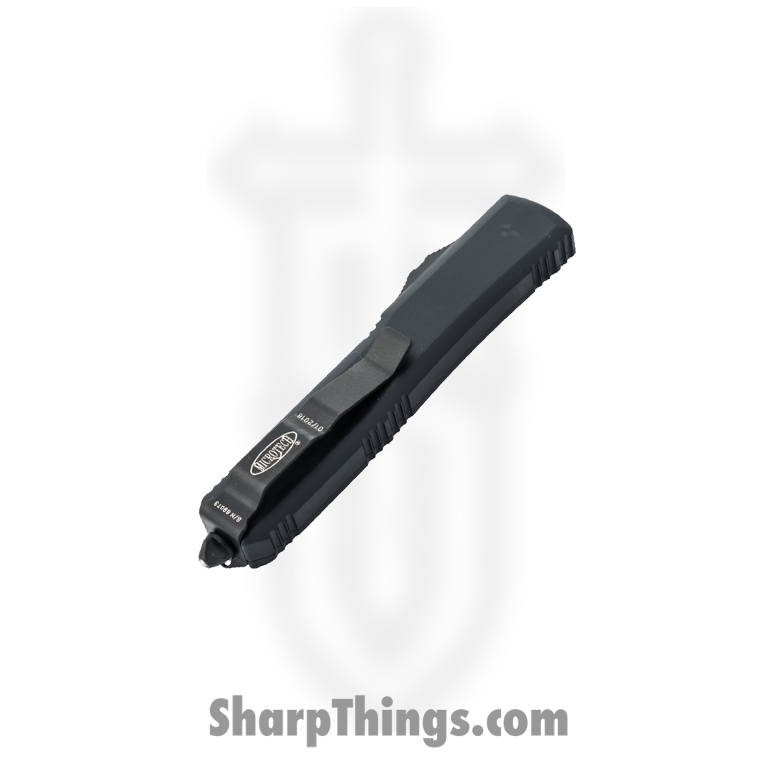 Microtech - 122-2T - Ultratech D/E Partially Serrated - OTF Auto - M390 Black Dagger - 6061-T6 Aluminum - Black - Image 8