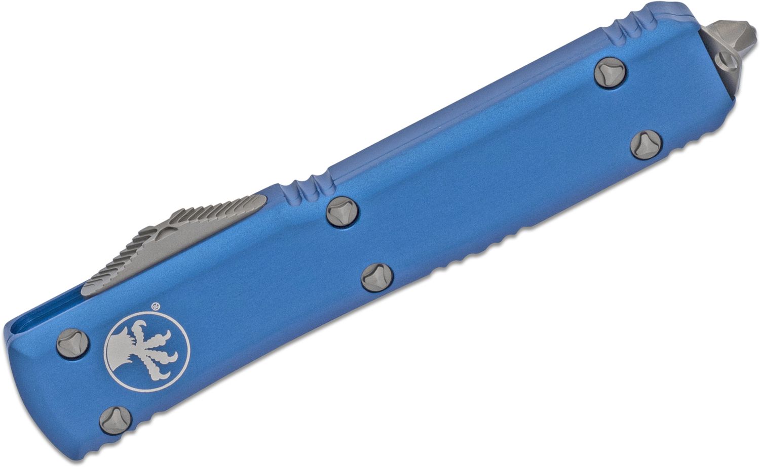 Microtech - 122-4BL - Ultratech - OTF Auto - Elmax, M390, 204P Satin Dagger - 6061-T6 Aluminum - Blue - Image 14