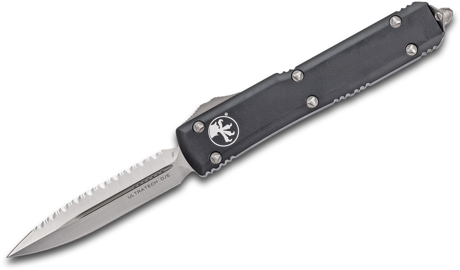Microtech - 122-6 - Ultratech - OTF Auto - Elmax, M390, 204P Satin Dagger - 6061-T6 Aluminum - Black - Image 11