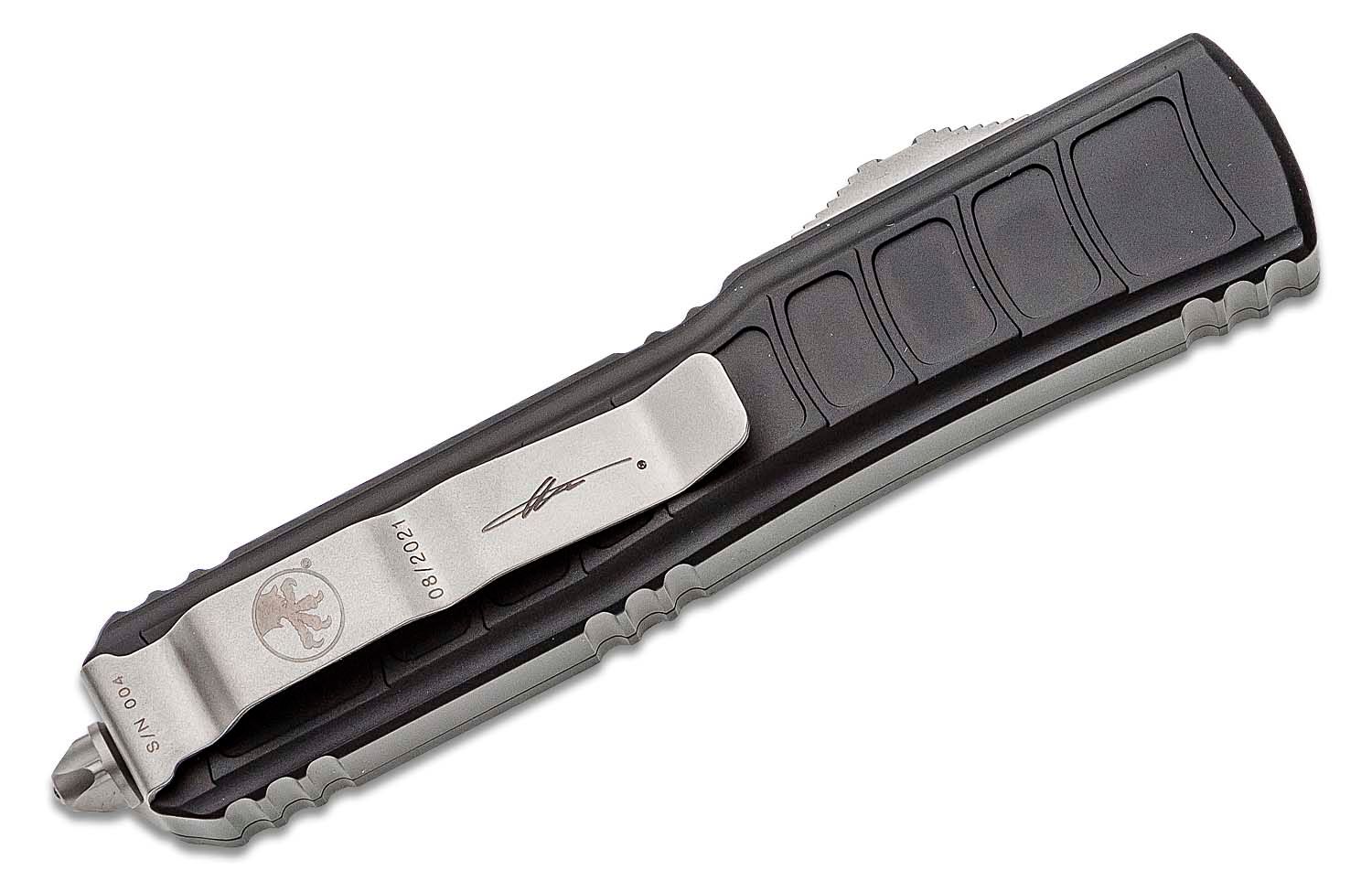 Microtech - 122II-10S - Ultratech II - OTF Auto - Elmax, M390, 204P Stonewash Dagger - 6061-T6 Aluminum - Black - Image 16