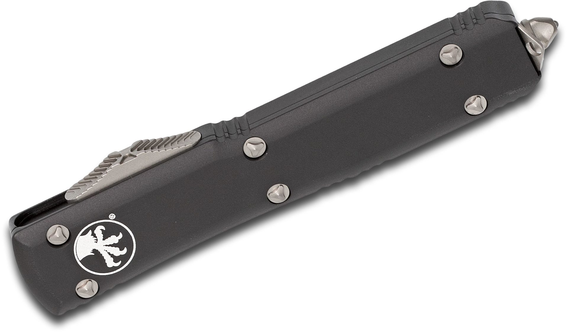 Microtech - 123-11 - Ultratech T/E Partially Serrated Combo - OTF Auto - Bohler Elmax, M390, or 204P Stonewash Tanto - 6061-T6 Aluminum - Black - Image 17