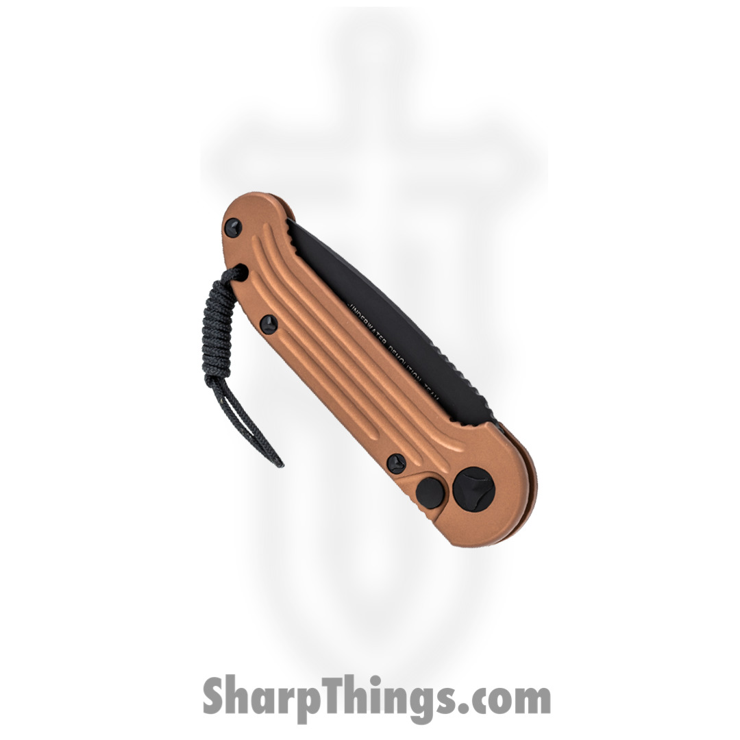 Microtech - 135-1TA - L.U.D.T. - Automatic Knife - Elmax, M390, 204P Coated Drop Point - 6061-T6 Aluminum - Tan - Image 7