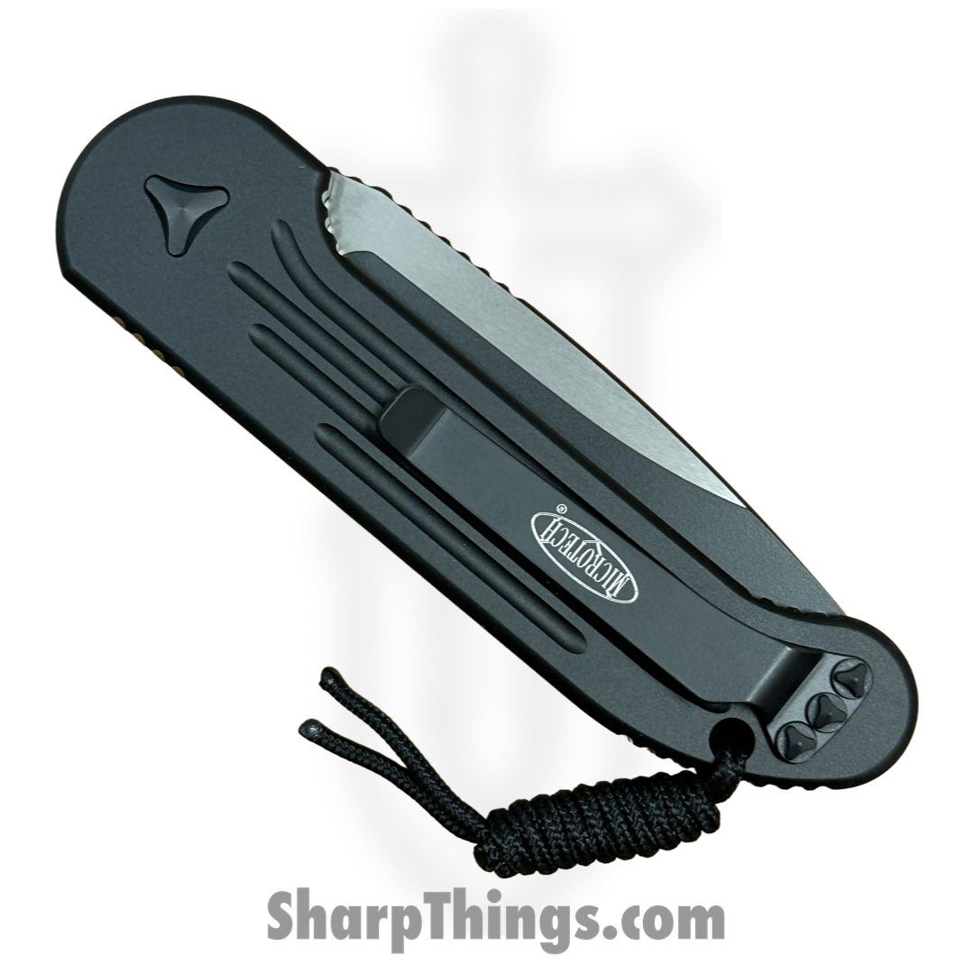 Microtech - 135-1T - L.U.D.T. - Automatic Knife - Elmax, M390, 204P Two Tone Drop Point - 6061-T6 Aluminum - Black - Image 8