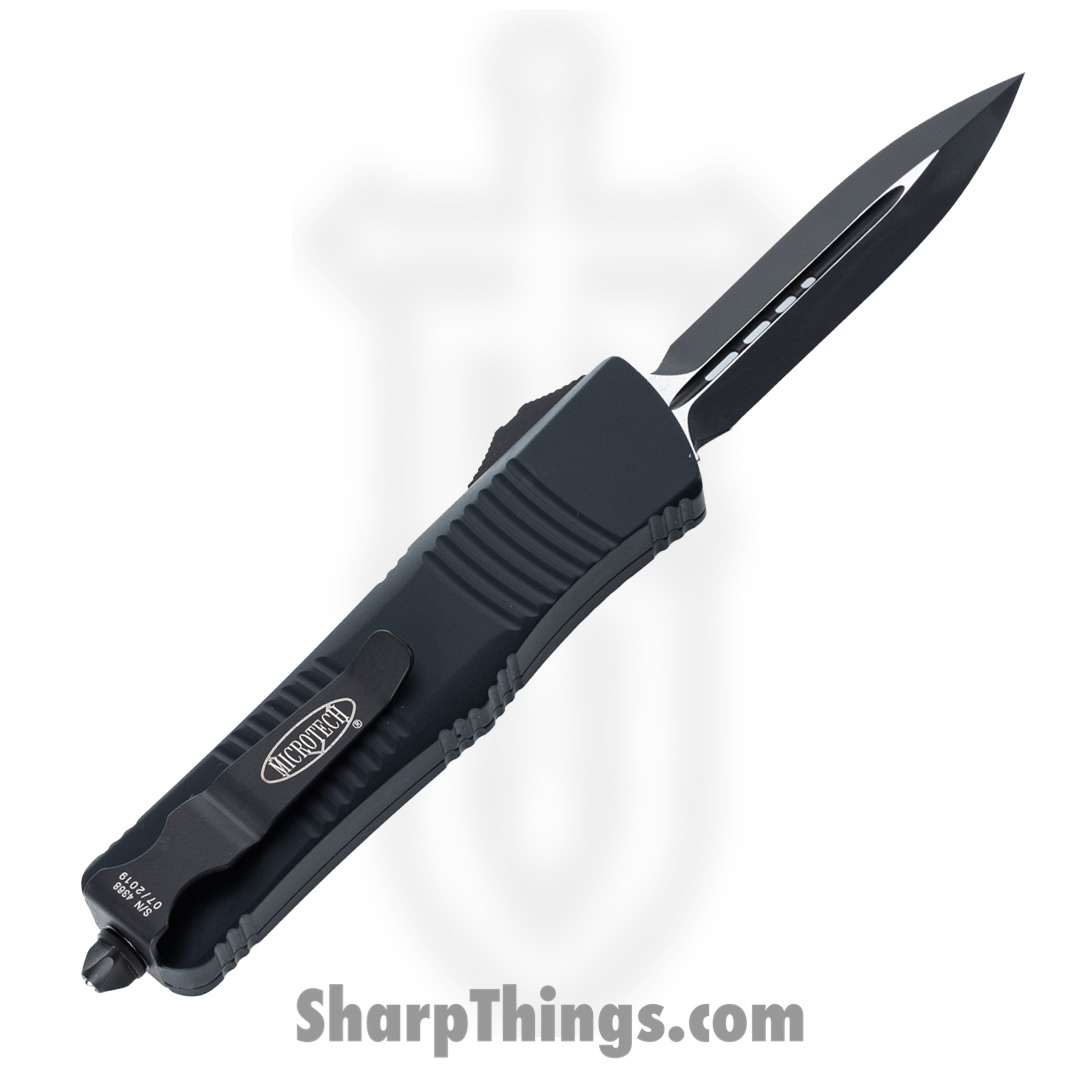 Microtech - 138-1T - Troodon Tactical - OTF Auto - Elmax, M390, 204P Coated Dagger - 6061-T6 Aluminum - Black - Image 6