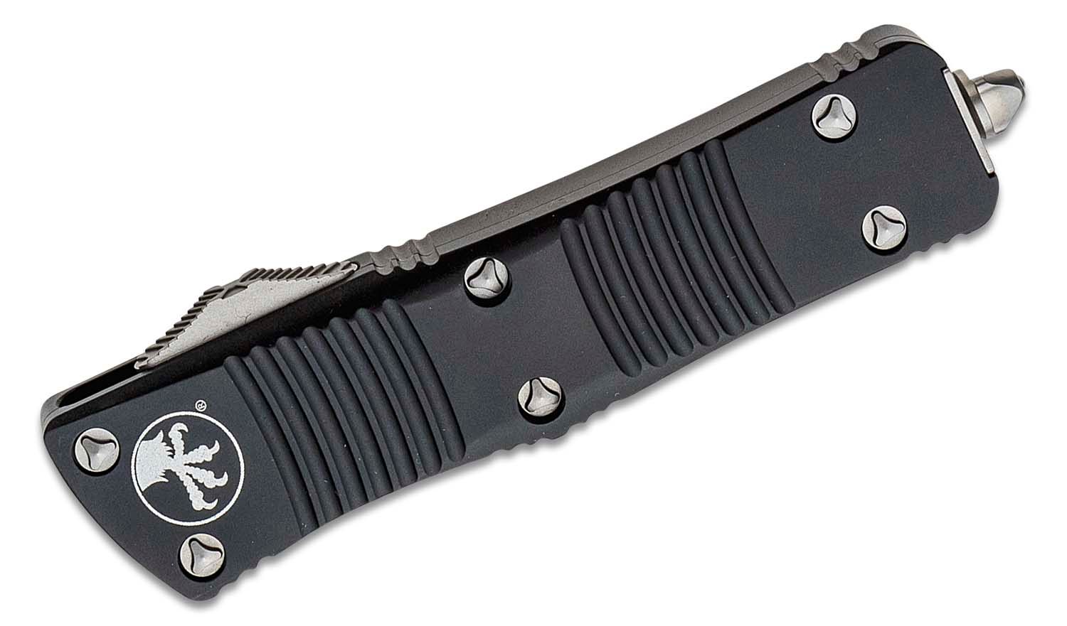 Microtech - 140-10 - Troodon - OTF Auto - Elmax, M390, 204P Stonewash Tanto - 6061-T6 Aluminum - Black - Image 14
