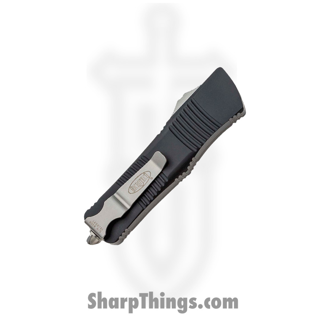 Microtech - 140-10 - Troodon - OTF Auto - Elmax, M390, 204P Stonewash Tanto - 6061-T6 Aluminum - Black - Image 12