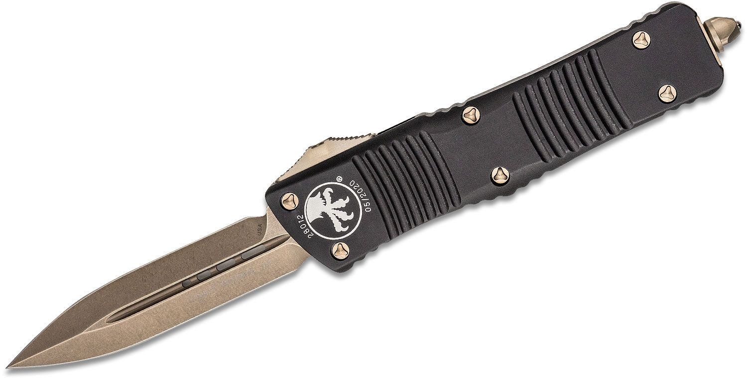 Microtech - 142-13 - Combat Troodon - OTF Auto - M390 Bronze Dagger - 6061-T6 Aluminum - Black - Image 13