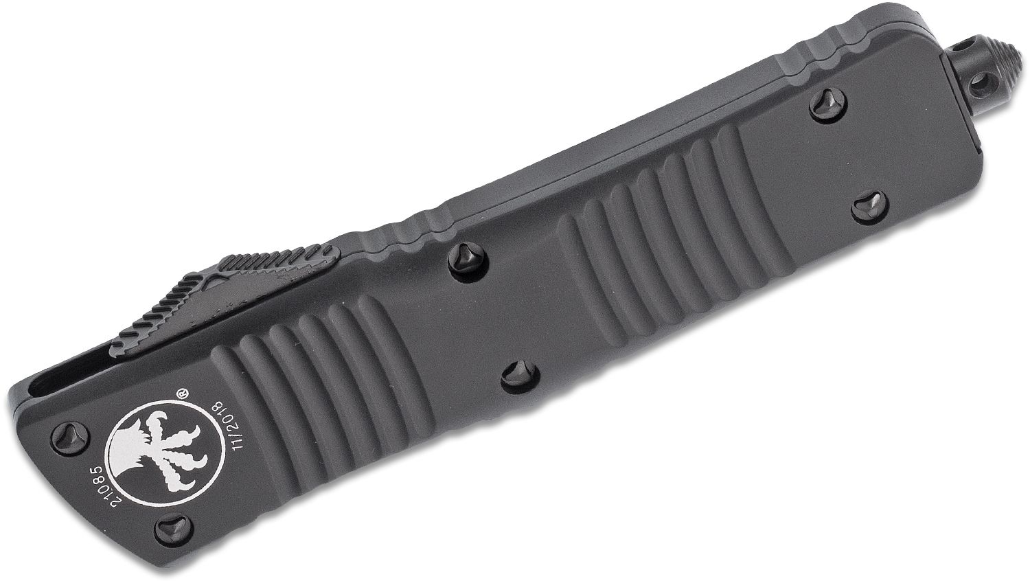 Microtech - 142-1T - Combat Troodon Tactical - OTF Auto - Elmax, M390, 204P Coated Dagger - 6061-T6 Aluminum - Black - Image 13