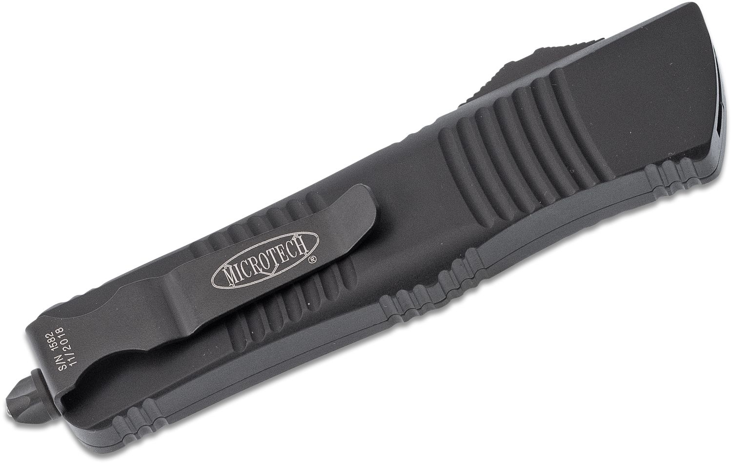 Microtech - 142-1T - Combat Troodon Tactical - OTF Auto - Elmax, M390, 204P Coated Dagger - 6061-T6 Aluminum - Black - Image 14