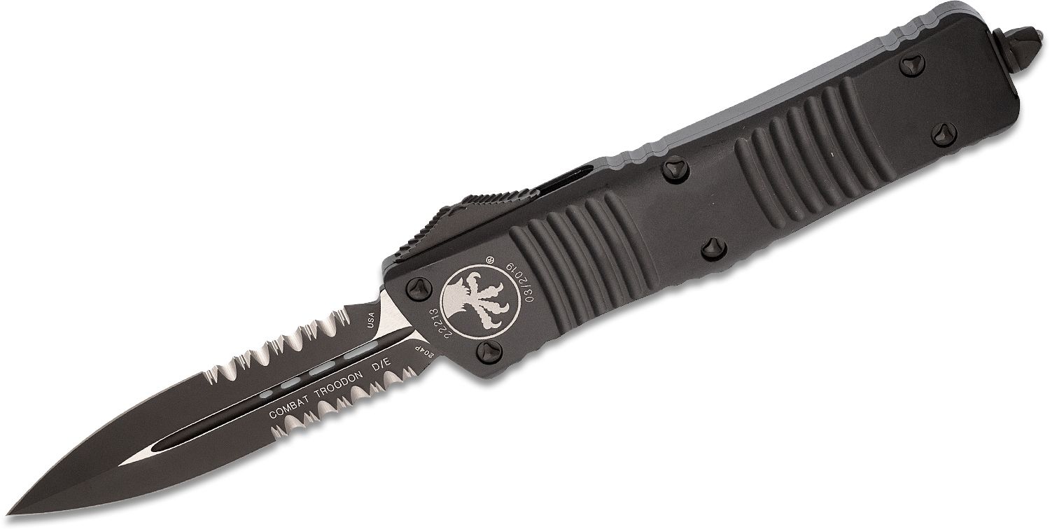 Microtech - 142-2T - Combat Troodon Tactical - OTF Auto - M390 Coated Dagger - 6061-T6 Aluminum - Black - Image 13