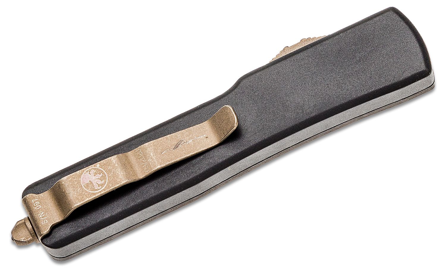 Microtech - 147-13APCFS - UTX-70 Signature Series - OTF Auto - Elmax, M390, 204P Bronze Dagger - Carbon Fiber - Black - Image 15