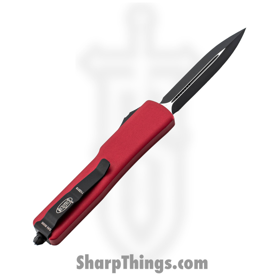 Microtech - 147-1RD - UTX-70 - OTF Auto - Elmax, M390, 204P Two Tone Dagger - 6061-T6 Aluminum - Red - Image 10